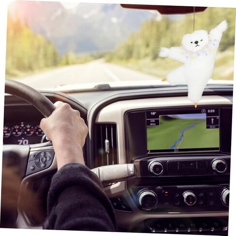 Gleavi Bear Car Charm: Plush Bear View Mirror Exclistories for Car Decor Excalsions for Women 6 89x3 94x2 20 inch in Saudi Arabia