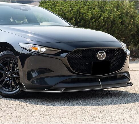 STAY TUNED PERFORMANCE ABS Material Front Bumper Lip Body Kit Spoiler Splitter Compatible with 2019-2024 Mazda 3 Hatchback / 5DR Model (Painted Black) in Kuwait