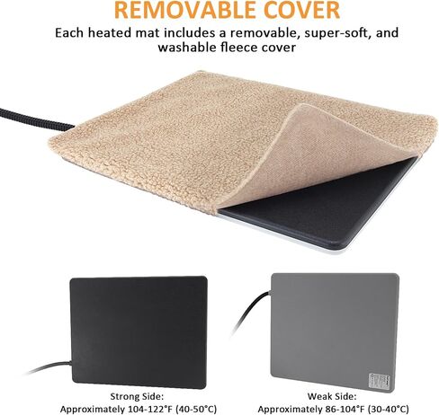 Outdoor Pet Heating Pad with Auto Temperature Control, Waterproof Heated Mat for Cats and Dogs, Safe Electric Heating Pad for Feral, Indoor & Outdoor Pets, Anti-Chew Cord (L:20'' x 16'') in Kuwait