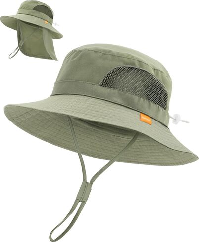 FURTALK Baby Toddler Sun Hat Bucket Hat with Neck Flap Wide Brim Hats Beach Vacation Essentials in Kuwait