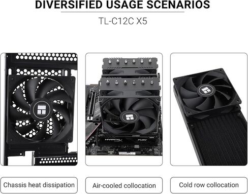 مروحة تبريد وحدة المعالجة المركزية Thermalright TL-C12C-S X5 مقاس 120 مم ARGB، مروحة كمبيوتر صامتة PWM مع محمل S-FDB، مروحة تبريد بسرعة تصل إلى 1550 دورة في الدقيقة، مروحة تبريد للكمبيوتر الشخصي، حزم 5 مراوح in Saudi Arabia