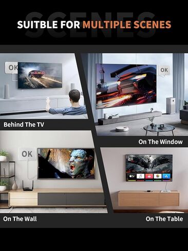 4K TV Antenna for Smart TV Indoor Amplified HD Digital 1000 Miles Range, Outdoor Antenna Indoor Long Range Support 2K 1080p All Older TV's Smart Amplifier Signal Booster & Coax Cable 11.8ft in Saudi Arabia