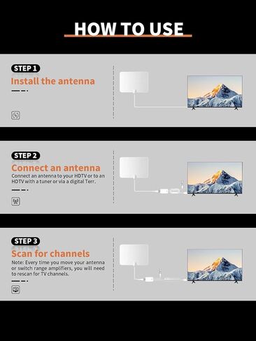 4K TV Antenna for Smart TV Indoor Amplified HD Digital 1000 Miles Range, Outdoor Antenna Indoor Long Range Support 2K 1080p All Older TV's Smart Amplifier Signal Booster & Coax Cable 11.8ft in Saudi Arabia
