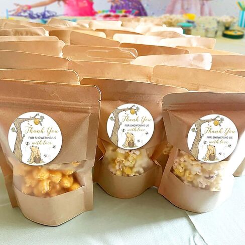 80 قطعة من ملصقات ويني اللطيفة لحفلة استقبال المولود الجديد، شكرًا لك على الاحتفال معنا، ملصقات تحمل عنوان الدب الكلاسيكي شكرًا لك على حضورك - 2 بوصة in Kuwait