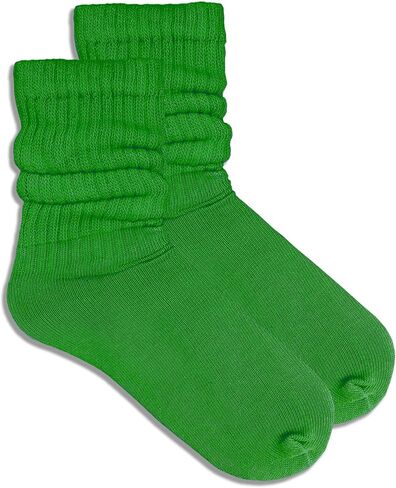 Couver Womens Scrunched Slouch Sclouch Socks Soft Cotton Cropable Retro Crew أو الركبة عالية ، ألوان متعددة in Saudi Arabia