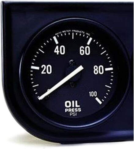 AutoMeter Two-Gauge Console 0-100 PSI Oil Press/130-280 °F Water Temp- Black in Saudi Arabia