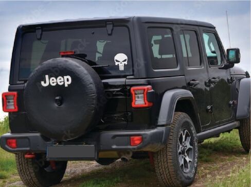 Punisher Skull Decal Vinyl Sticker for Car Truck Van Windows Laptop ، ملصق مصد جمجمة أبيض | أبيض | 5.5 بوصة in Kuwait