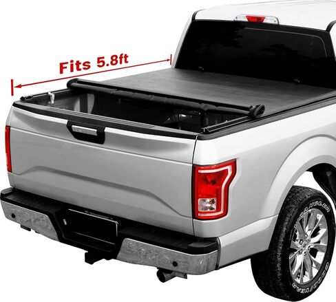 تغطية Tonneau Soft Roll من 2019-2024 Chevy Silverado/GMC Sierra 1500 ، أغطية سرير الشاحنات متوافقة مع 2019-2024 شيفروليه سيلفرادو/GMC Sierra 1500 Roll Up Soft Tonneau Cover 5.8ft 69.9 " in Kuwait