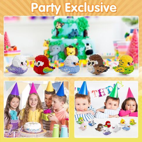 Small Parrots Building Blocks Kits, 12 Color Mini Bricks Cute Birds Series Animals Toys for Kids, Not Compatible with Lego Birds, Micro Buildling Pet Model Sets Gifts for Christmas in Saudi Arabia
