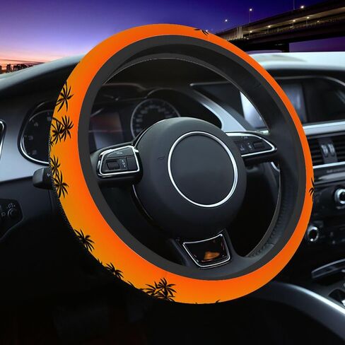 Flying Bats Elastic Steering Wheel Cover Colorful Purple and Stars Steering Wheel Cover Anti Slip Protective Case Universal Stretch Steering Protector in Kuwait