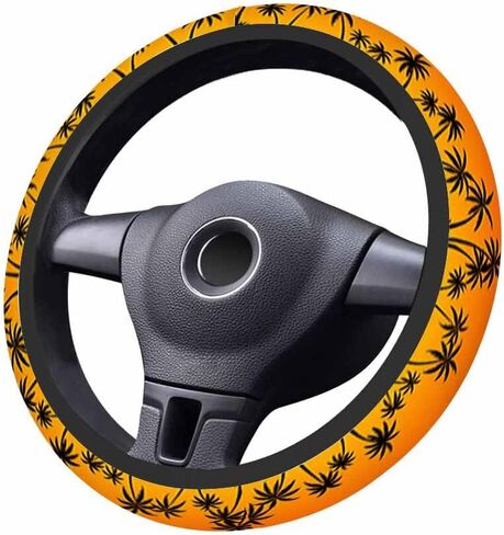 Flying Bats Elastic Steering Wheel Cover Colorful Purple and Stars Steering Wheel Cover Anti Slip Protective Case Universal Stretch Steering Protector in Kuwait