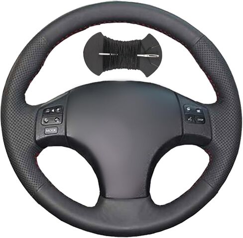 Car Steering Wheel Cover Microfiber Leather Stitch Wheel Wrap Fit for Lexus is IS250 IS250C IS300 IS300C IS350 IS350C F Sport 2005-2011,Black Thread in Saudi Arabia
