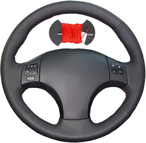 Car Steering Wheel Cover Microfiber Leather Stitch Wheel Wrap Fit for Lexus is IS250 IS250C IS300 IS300C IS350 IS350C F Sport 2005-2011,Black Thread in Saudi Arabia