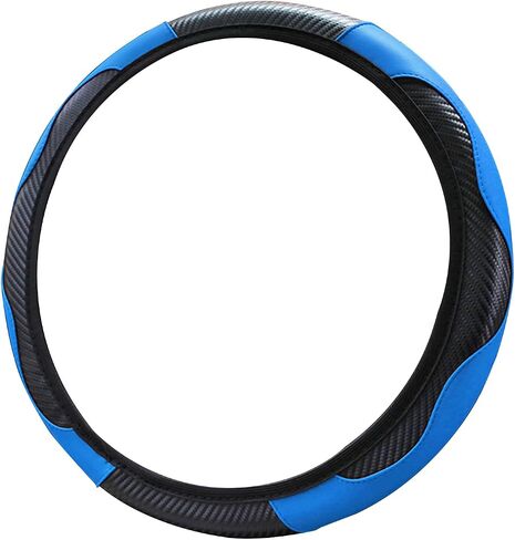 Car Steering Wheel Cover, 15 Inch Anti-Slip Breathable Wheel Covers, Carbon Fiber Leather Steering Wheel Cover for Women Men, Universal Car Interior Accessories for Most Cars (Pink) in Saudi Arabia