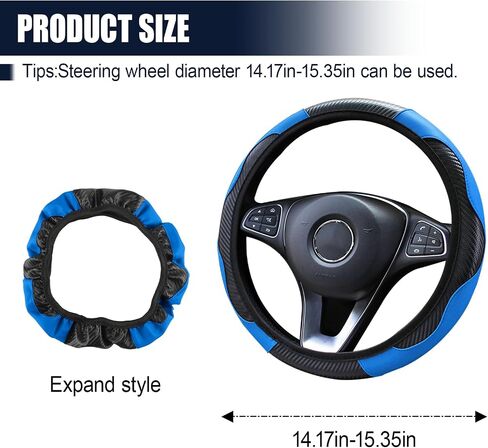 Car Steering Wheel Cover, 15 Inch Anti-Slip Breathable Wheel Covers, Carbon Fiber Leather Steering Wheel Cover for Women Men, Universal Car Interior Accessories for Most Cars (Pink) in Saudi Arabia