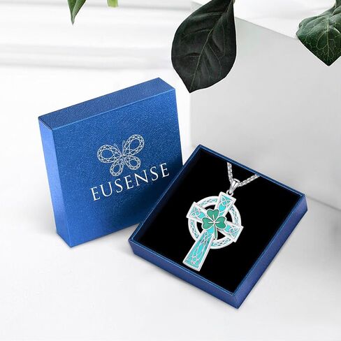 Celtic Cross Necklace for Men Women 925 Sterling Silver Celtic Jewelry Big Large Cross Necklace Irish Viking Celtic Necklace Religious Protective Celtic Cross Pendant Necklace Gifts for Her Him in Kuwait