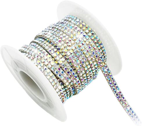 Bling Car Self Adhesive Strip, 16.4 Ft Crystal Rhinestone Strips, Car Dashboard, Door Line Molding Decoration Stickers, Universal Automotive Exterior Accessories for Women Girls (Silver/White) in Saudi Arabia