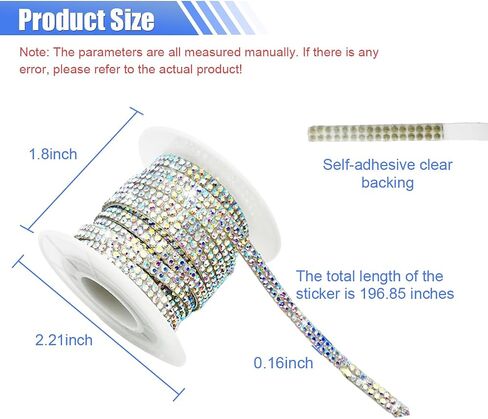 Bling Car Self Adhesive Strip, 16.4 Ft Crystal Rhinestone Strips, Car Dashboard, Door Line Molding Decoration Stickers, Universal Automotive Exterior Accessories for Women Girls (Silver/White) in Saudi Arabia
