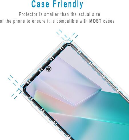 واقي شاشة HPTech (عبوة من قطعتين) لهاتف Motorola Moto Edge Plus 2022 من الزجاج المقسى، مضاد للخدش، خالٍ من الفقاعات، صديق للحافظة in Kuwait