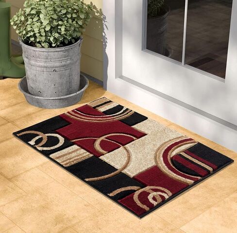 GLORY RUGS Area Rug Modern 5x7 Red Soft Hand Carved Contemporary Floor Carpet with Premium Fluffy Texture for Indoor Living Dining Room and Bedroom Area in Kuwait