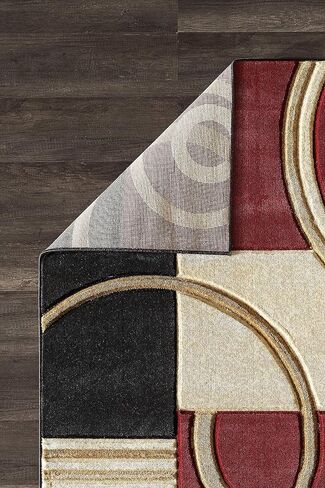 GLORY RUGS Area Rug Modern 5x7 Red Soft Hand Carved Contemporary Floor Carpet with Premium Fluffy Texture for Indoor Living Dining Room and Bedroom Area in Kuwait