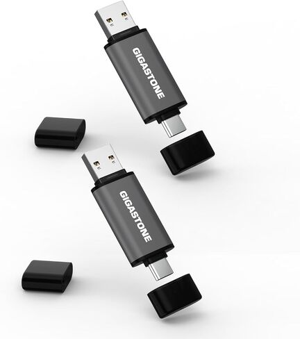 GIGASTONE Z40 64GB 2-Pack 2-in-1 Dual OTG Flash Drive USB3.2 Gen 1, USB-A&USB-C, Reliable Performance, Durable, Data Storage,File Sharing, Backup,Boot Drive,USB2.0/USB3.0/USB3.1 Interface Compatible in Saudi Arabia