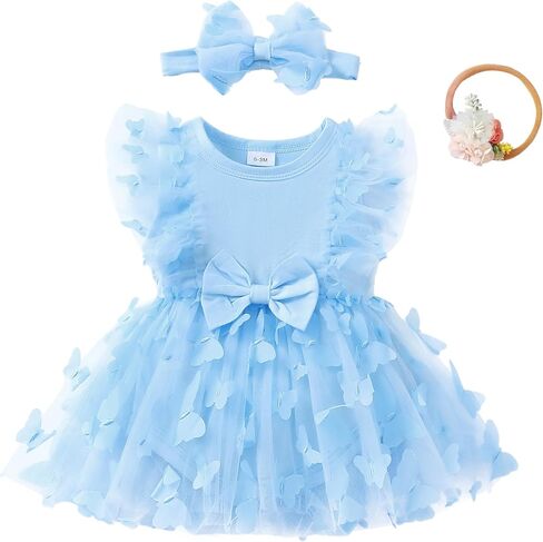 Renotemy Newborn Baby Girl Lace Romper Infant Summer Boho Flower Tulle Dress Party Gifts Newborn Photography Outfits in Saudi Arabia