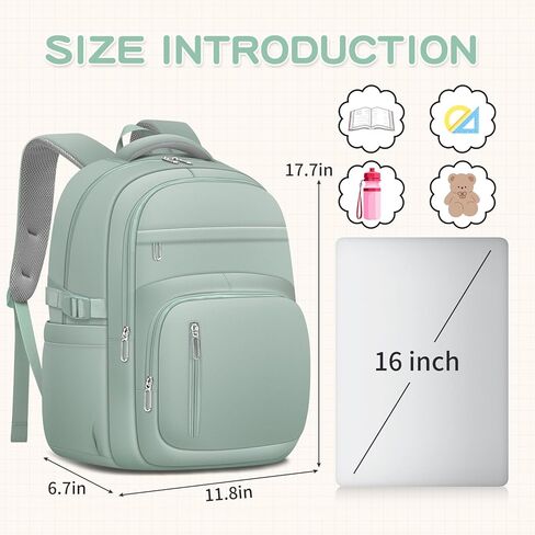 حقيبة ظهر للمدرسة للفتيات لطيف الأطفال سفر على الظهر مع صندوق الغداء في سن المراهقة حقيبة الكتب الكلية للنساء (الأزرق) in Kuwait