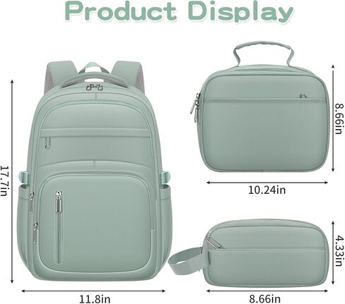 حقيبة ظهر للمدرسة للفتيات لطيف الأطفال سفر على الظهر مع صندوق الغداء في سن المراهقة حقيبة الكتب الكلية للنساء (الأزرق) in Kuwait