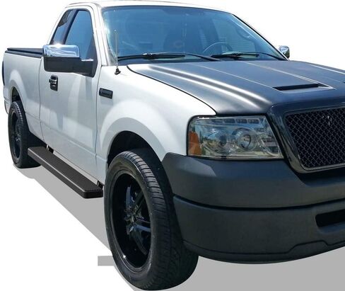 APS تشغيل لوحات (NERF BARS الجانبية خطوة الخطوة) متوافقة مع فورد F150 2004-2008 CAB العادية (استبعاد 04 التراث) (مسحوق الأسود الفولاذ المقاوم للصدأ مطلي 6 بوصات) in Saudi Arabia