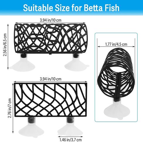 Hamiledyi Betta Fish Hideout Cave & Betta أرجوحة سرير نفق مجوف بيتا حوض للأسماك إكسسوارات حوض السمك ديكورات لجراد البحر والروبيان بيتا وغيرها من الأسماك الصغيرة (أزرق) in Saudi Arabia