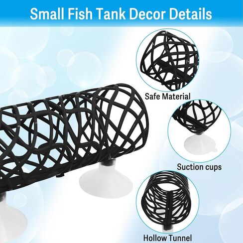 Hamiledyi Betta Fish Hideout Cave & Betta أرجوحة سرير نفق مجوف بيتا حوض للأسماك إكسسوارات حوض السمك ديكورات لجراد البحر والروبيان بيتا وغيرها من الأسماك الصغيرة (أزرق) in Saudi Arabia