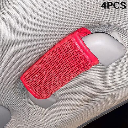 4 Pcs Bling Bling Auto Safety Door Handle Cover, Luster Crystal Car Protective Handle Cover Diamond Car Decor Accessories for Women (Blue-4pcs) in Kuwait