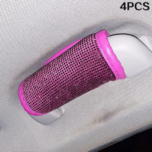 4 Pcs Bling Bling Auto Safety Door Handle Cover, Luster Crystal Car Protective Handle Cover Diamond Car Decor Accessories for Women (Blue-4pcs) in Kuwait