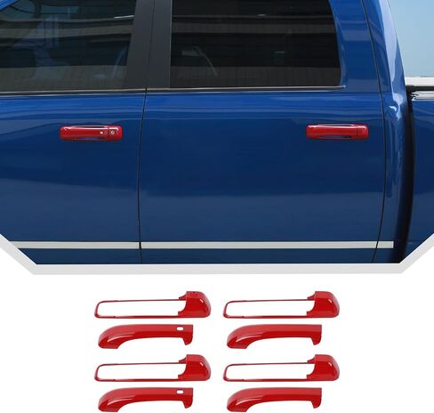 JeCar Black Door Handle Cover Trim Fit for Dodge RAM 1500 2009-2016 2017 2018 in Saudi Arabia