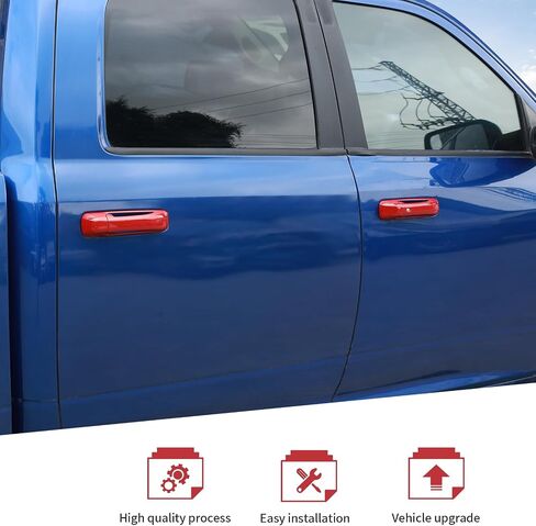 JeCar Black Door Handle Cover Trim Fit for Dodge RAM 1500 2009-2016 2017 2018 in Saudi Arabia