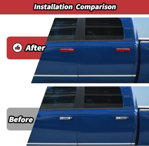 JeCar Black Door Handle Cover Trim Fit for Dodge RAM 1500 2009-2016 2017 2018 in Saudi Arabia