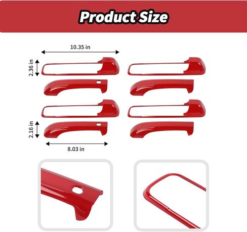 JeCar Black Door Handle Cover Trim Fit for Dodge RAM 1500 2009-2016 2017 2018 in Saudi Arabia