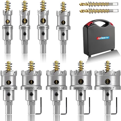 4 Pcs TCT Hole Saw Drill Bit Set,3/4" to 1-1/2" Tungsten Carbide Hole Saws Kit for Stainless Steel Hard Metal Plastic Wood, 1" Cut Depth, with Detachable Pilot Drill Bits, Allen Wrench in Kuwait