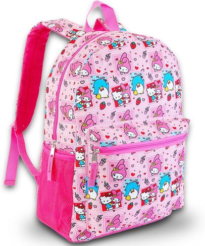 Sanrio Backpack Featuring Tuxedo Sam, My Melody, Hello Kitty - Bundle with 16" Pink Sanrio School Backpack Plus Water Bottle, Stickers, More | Hello Kitty and Friends School Bag in Saudi Arabia