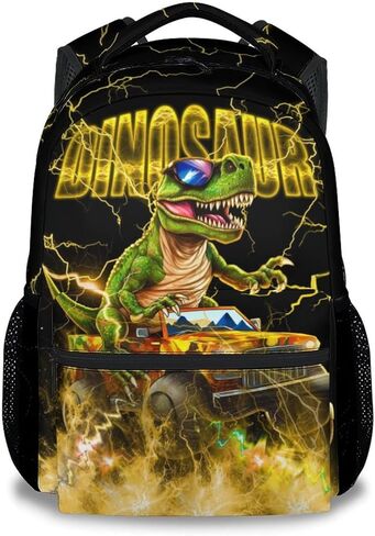 Boys Backpack, Dinosaur Backpacks for Kids, 17 Inch Toddler School Bag, Motorcycle Bookbags for Elementary School in Kuwait