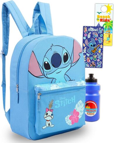 مجموعة حقيبة ظهر Disney Stitch - حزمة مع حقيبة مدرسية 16 "وزجاجة ماء وملصقات وأكثر in Saudi Arabia