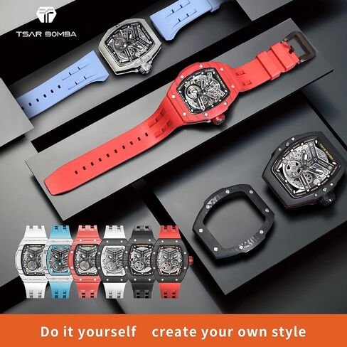 Luxury Men's Automatic Watch Mechanical Japanese Movement Sapphire Crystal 50M Waterproof Carbon Fiber Tonneau Unique Business Gifts for Men Luminous Wristwatch Analogue Fashion in Kuwait