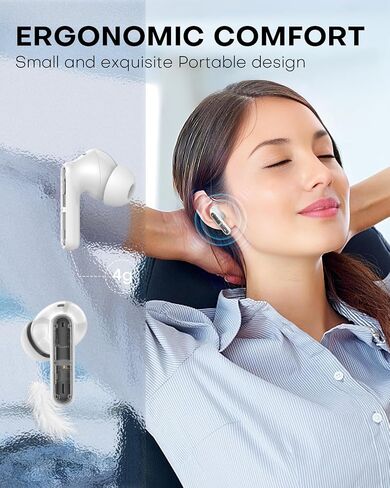 Wireless Earbuds P1 PRO with Translucent Style, Bluetooth Headphones with Clear Call Mics, IPX7 Waterproof Ear Buds Deep Bass, 30H Compatible for Phone Android TV Laptop in Saudi Arabia