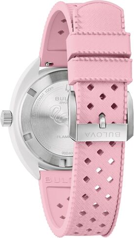 Bulova Oceanographer Snorkel Ceramic Case and White Perforated Rubber Strap Watch, Day Date 100M WR in Saudi Arabia