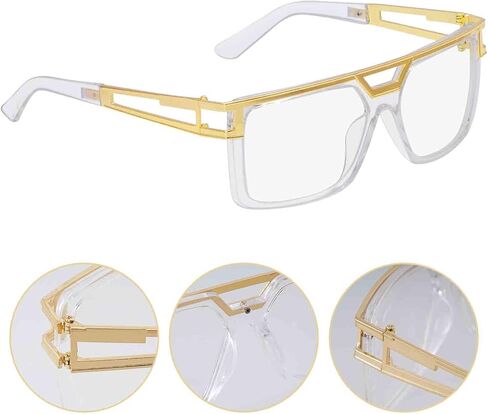 2 Pairs 80s 90s Sunglasses for Women Men Hip Hop Glasses Retro DJ Rapper Costume Accessory in Saudi Arabia