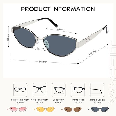 YOGFIT Trendy Polarized Sunglasses for Women Men, Retro Oval Shape UV400 protection sunglasses in Kuwait