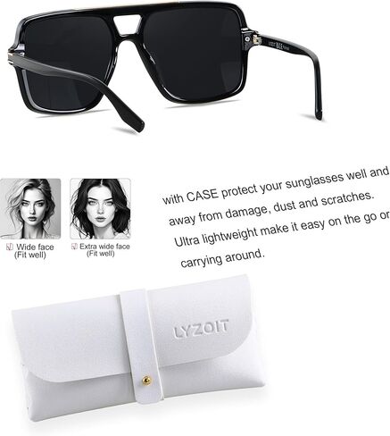 نظارة شمسية مربعة مربعة متضخمة من Lyzoit نسائي استقطاب أعداد كبيرة من أشعة الشمس المستطيل in Kuwait