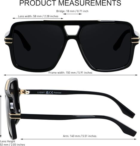 نظارة شمسية مربعة مربعة متضخمة من Lyzoit نسائي استقطاب أعداد كبيرة من أشعة الشمس المستطيل in Kuwait