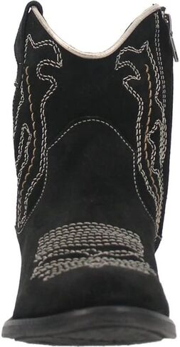 Dingo Womens Daisy Mae Embroidery Round Toe Zippered Casual Boots Ankle Low Heel 1-2" - Black in Saudi Arabia